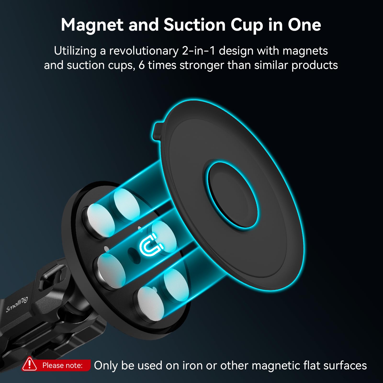 SMALLRIG 2-in-1 Magnetic Suction Cup Mount for Gopro Car Camera Mount Outside for Action Cameras with Ball Head Magic Arm 4466 - Image 2