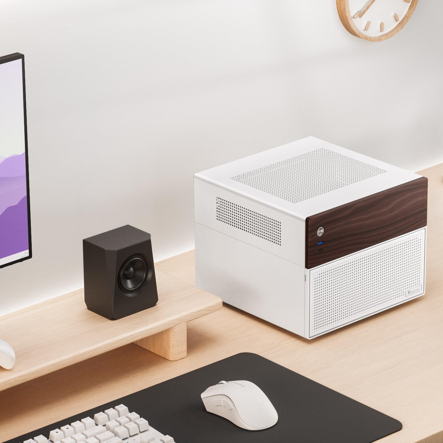 Amazon | Jonsbo N4 NASケース ホワイトとウッド PCケース 8ベイ