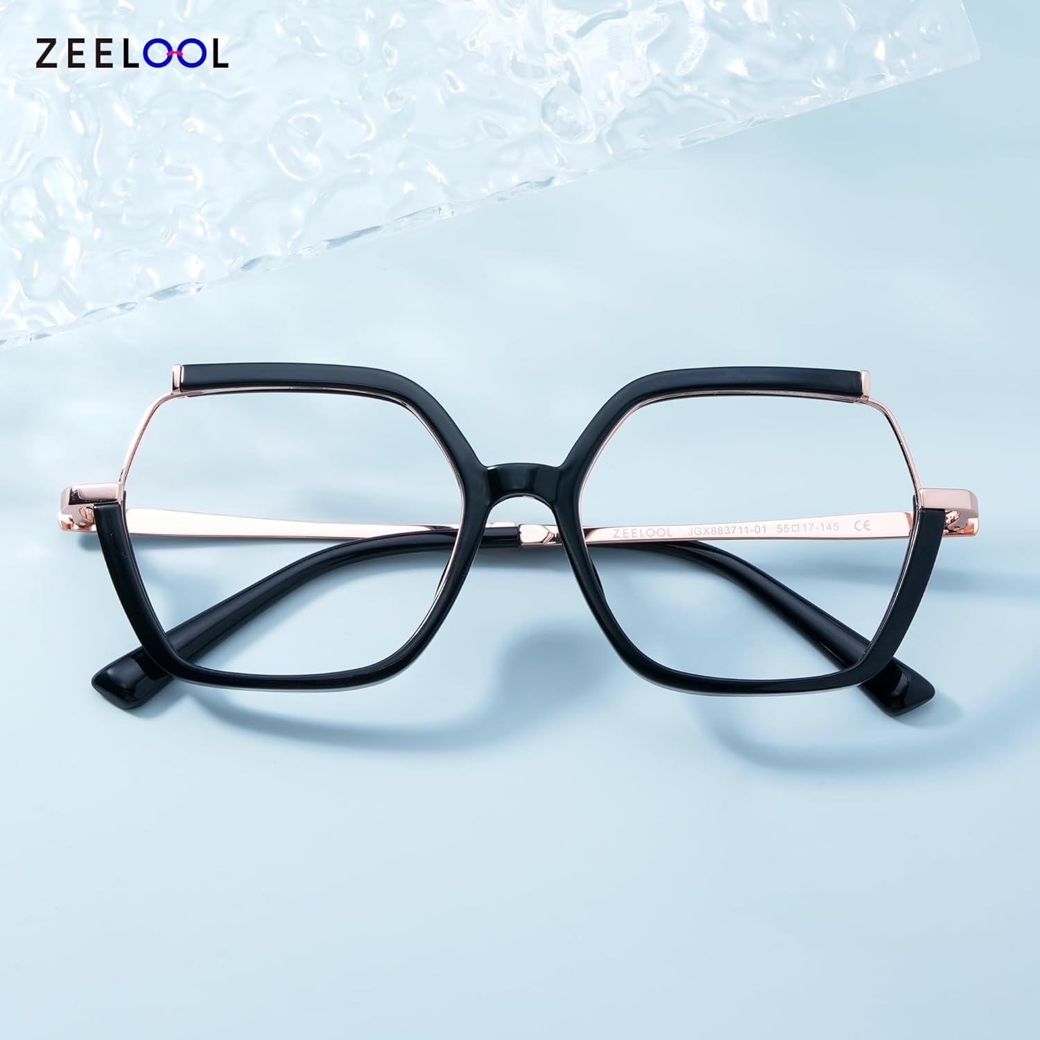 Zeelool Oversized Blue Light Glasses for Women Chic Square Designer Eyeglasses Lightweight Full Frame Eyewear Alexia - Image 8