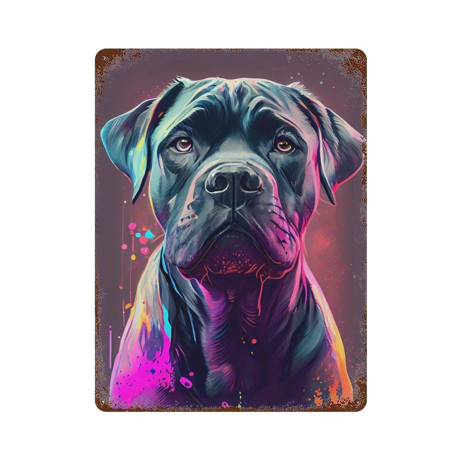Cane Corso Colorful Vintage Rust Metal Sign 15.7"x11.8", Shabby Chic Decor for Garage, Pub Or Kitchen