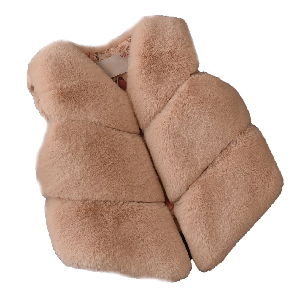 Los niños de otoño e Invierno Faux Fur Chalecos Los nuevos Cabritos imitación Fox Pelo Gilets Abrigos para Las niñas y los niños
