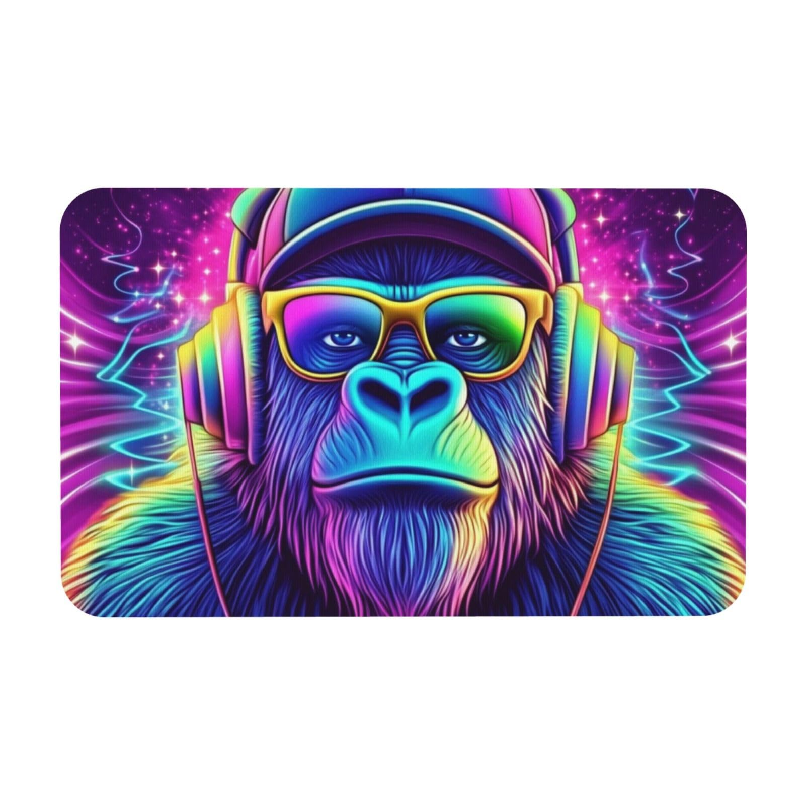 Tapis de cuisine Gorilla Dj lavable pour égayer votre décoration intérieure et extérieure