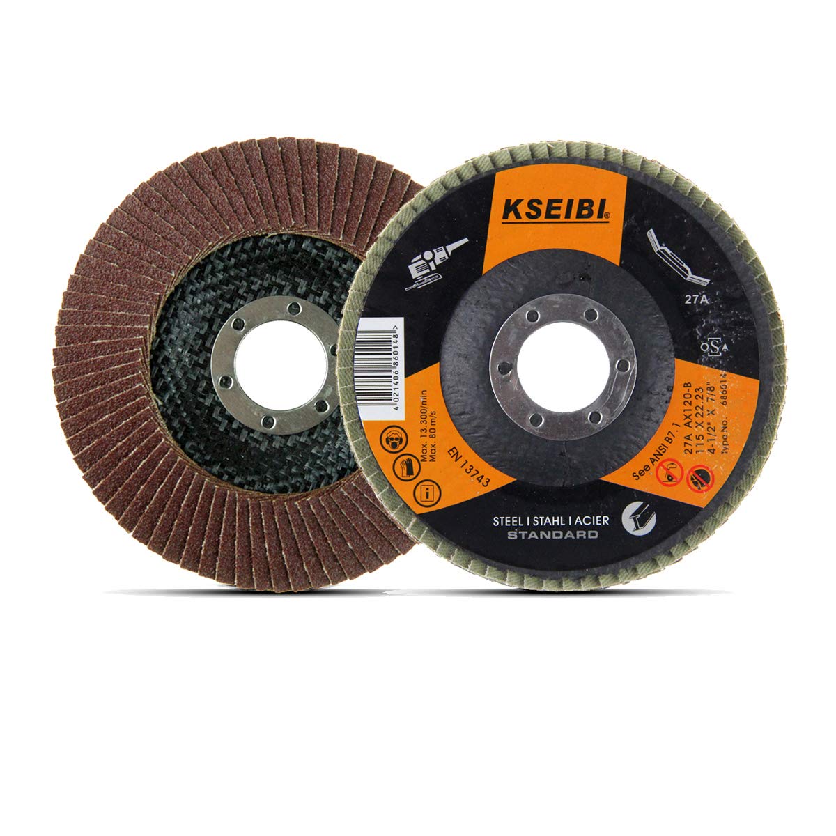 KSEIBI Rueda de lijado de óxido de aluminio de 10,16 cm, rojo