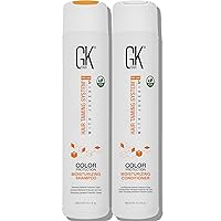 GK Hair Cheratina Globale Moisturizing Shampoo e Balsamo Set Idratanti per Capelli Colorati