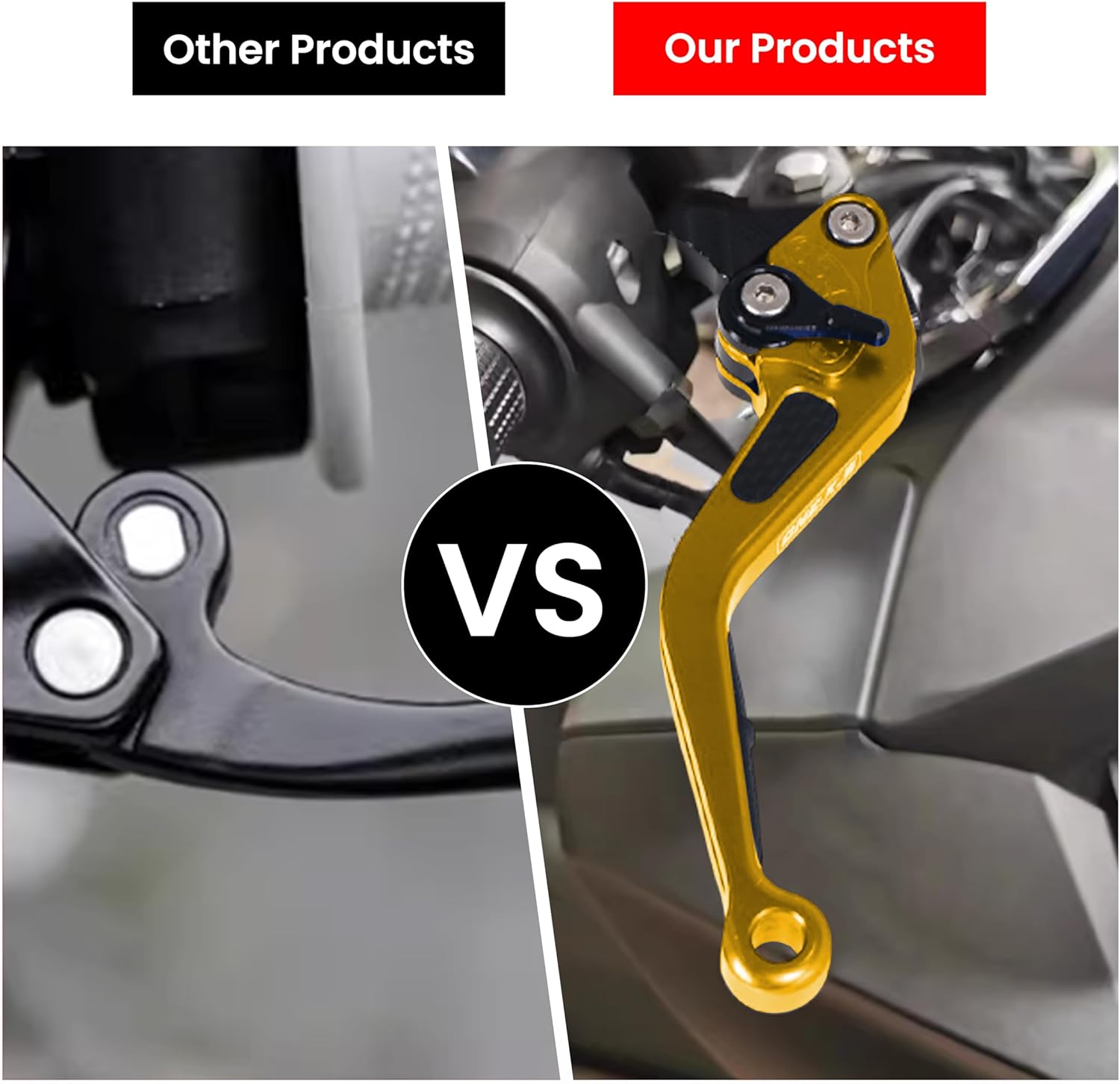 ONE.K.S Motorcycle Brake Clutch Levers Handlebar Control Lever Adjustable Carbon Fiber Hand Levers CNC Fit for Kawasaki NJNJA125/Z125/Z250SL/300R/Z300/400/Z400/KRT/A500, Eliminator 500/SE0 (Gold)