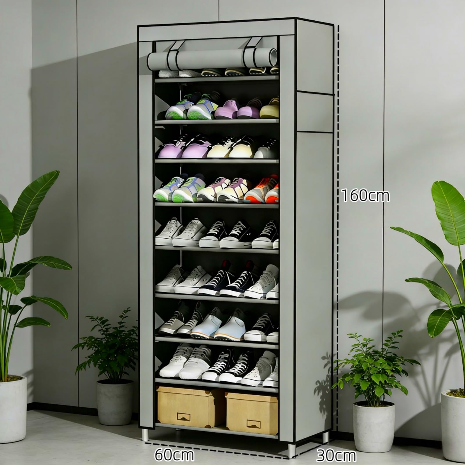 MF artSHOP Scarpiera Armadio Salvaspazio, Scaffale Porta Scarpe 10 Ripiani, 60x30x160 cm, Tessuto TNT, Fino a 30 Paia, Multiuso, Chiusura con Zip, Rosa MF artSHOP Scarpiera Armadio Salvaspazio, Scaffale Porta Scarpe 10 Ripiani, 60x30x160 cm, Tessuto TNT, Fino a 30 Paia, Multiuso, Chiusura con Zip, Rosa