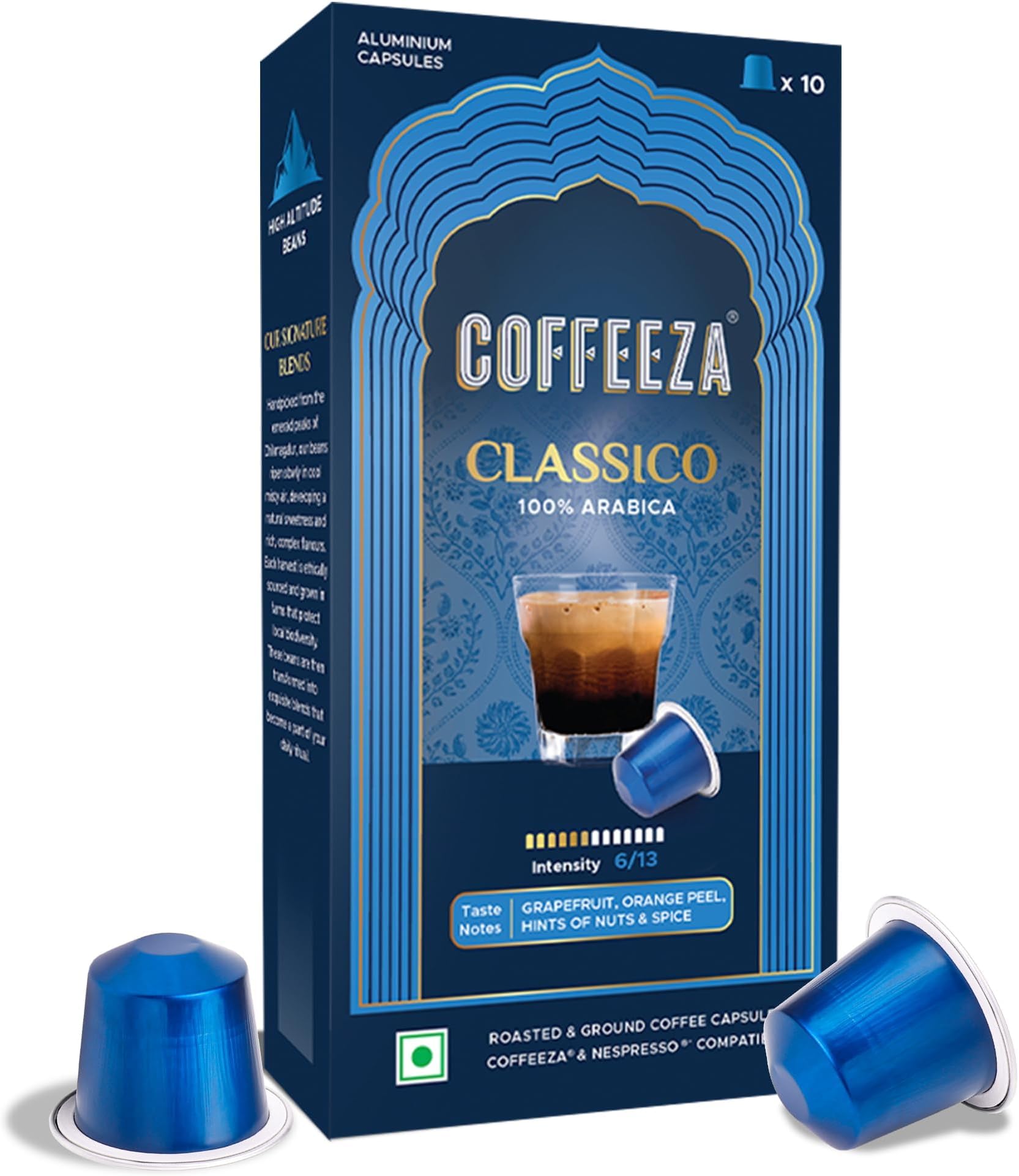 Classico Aluminum Capsules, Intensity 6/10 Nespresso Compatible Pods (Box Of 10)