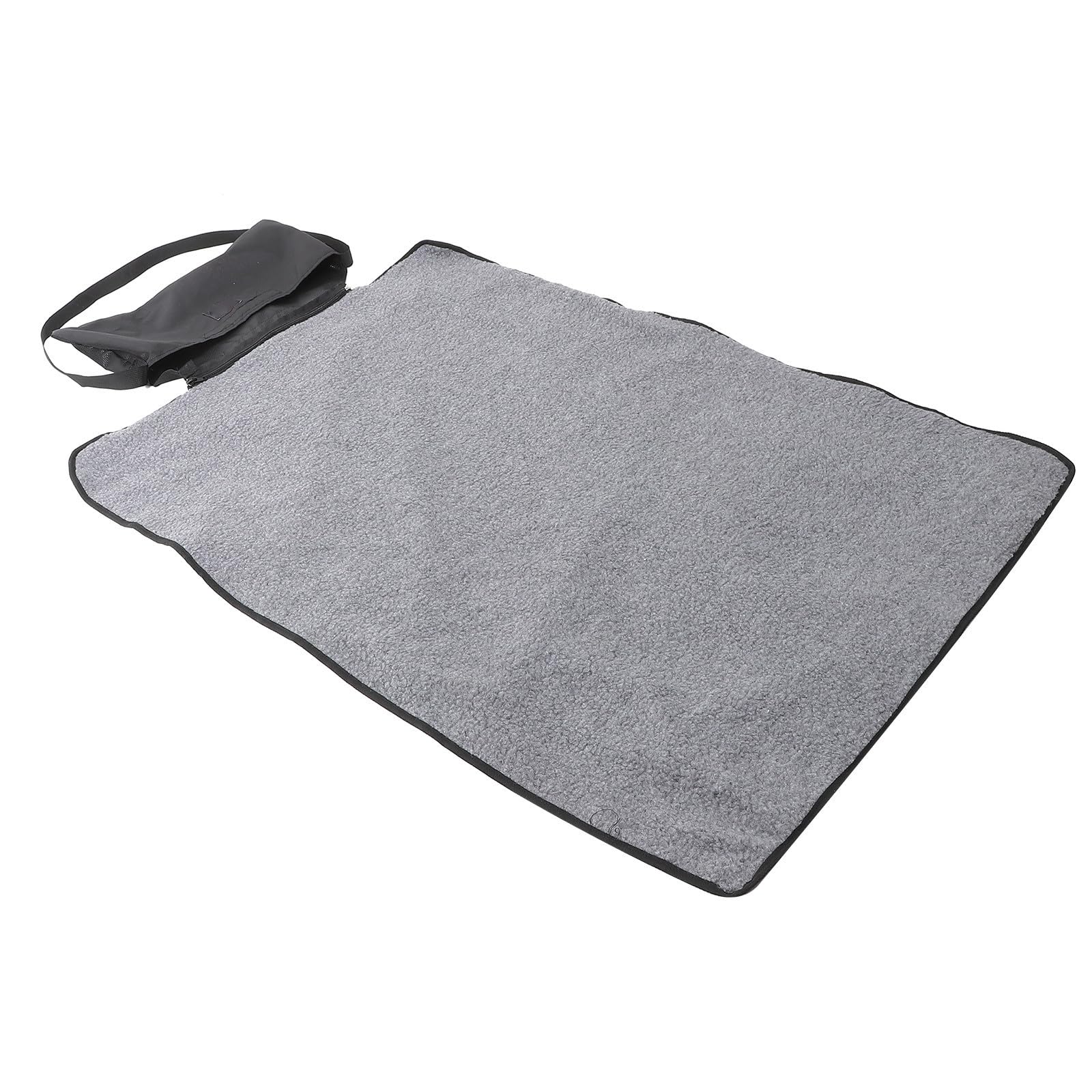 SOIMISS Manta Plegable para Mascotas Negra de Lana Multifuncional y Fácil de Transportar Adecuado para Exteriores y Viajes Bolsa Cremallera