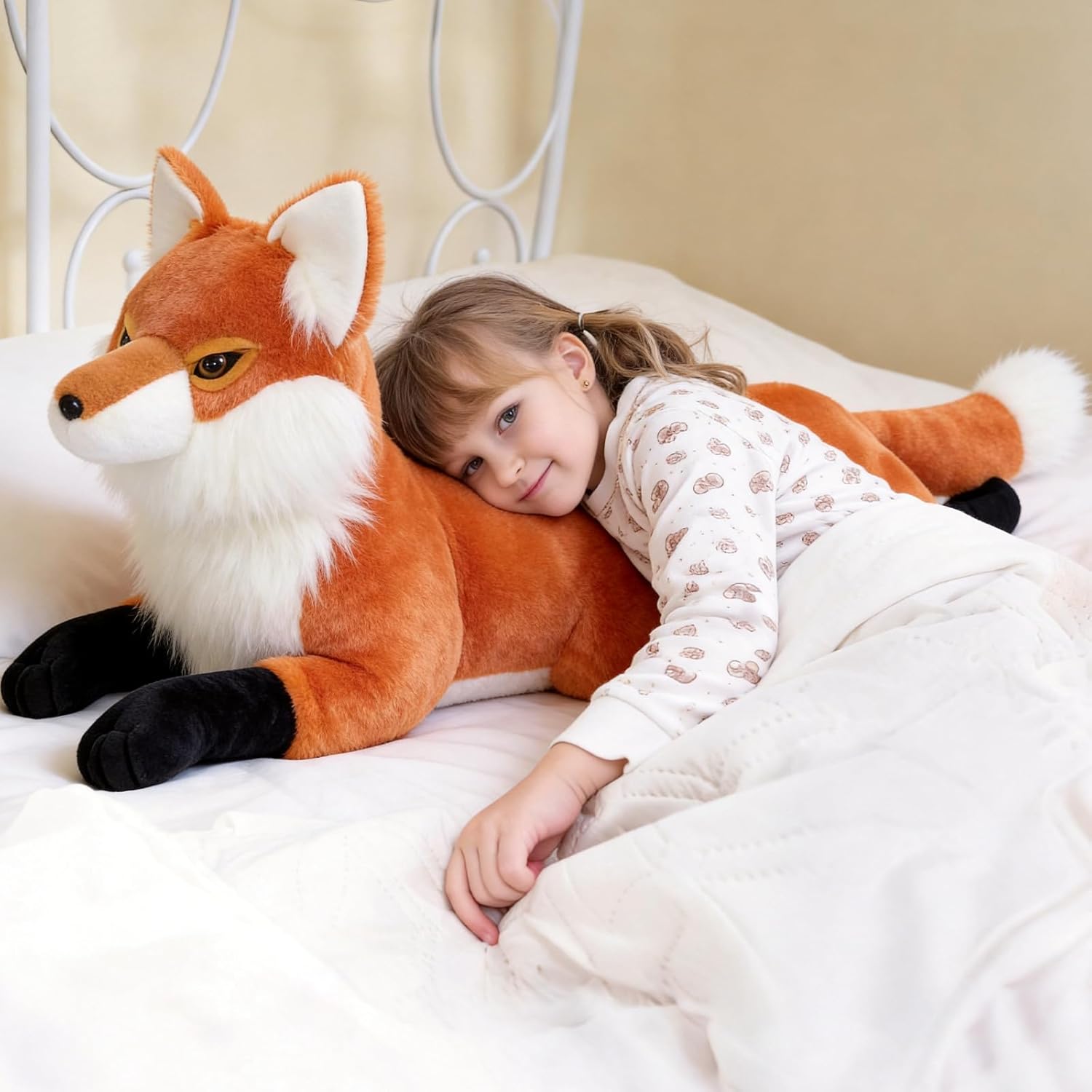 MaoGoLan 31 inch Large Stuffed Fox Giant Red Fox Stuffed Animal Plush for Girls Boys Kids, Realistic Stuffed Animal for Christmas Halloween Easter Valentines Birthday Gift