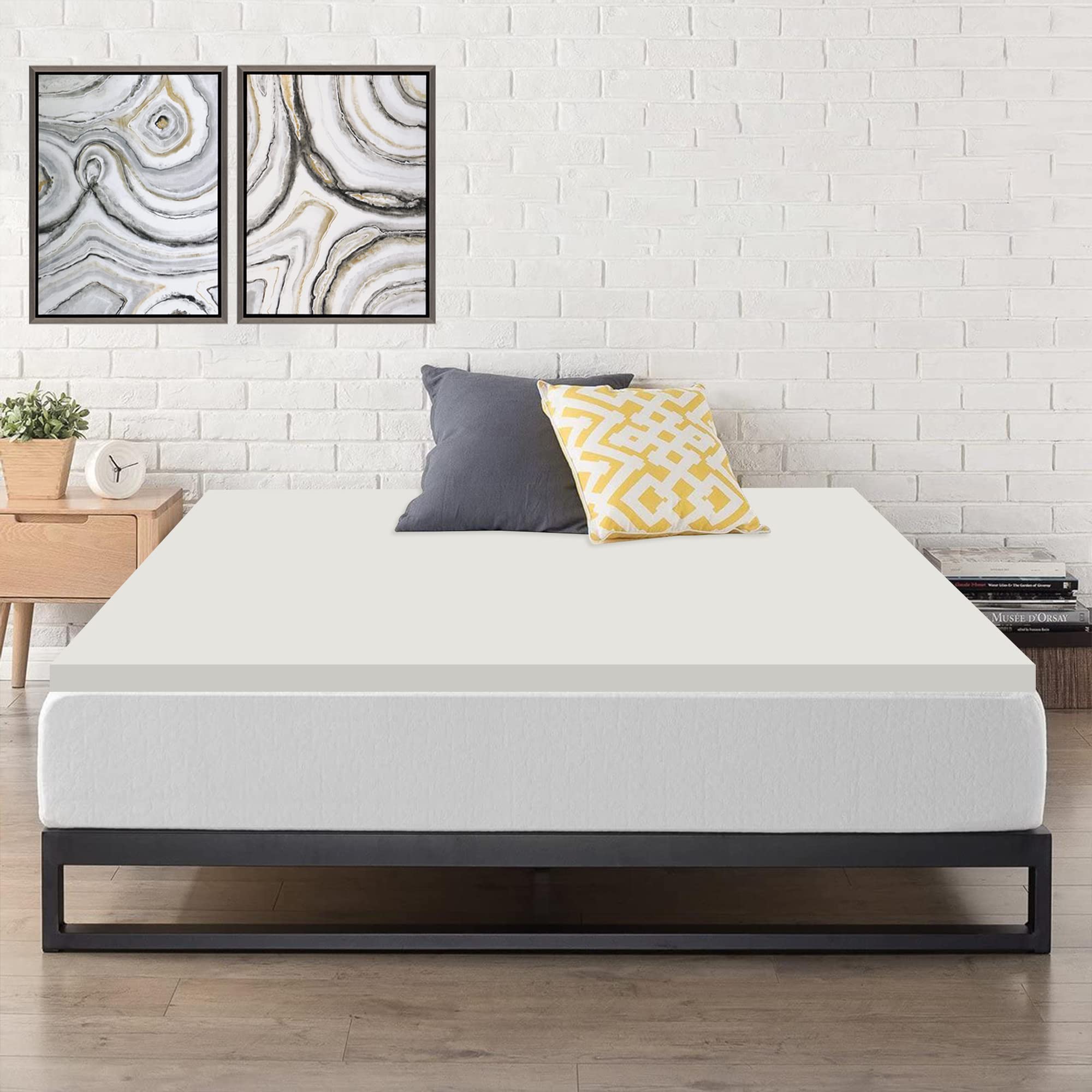 Mayton 1-Inch High Density Foam Topper,Adds Comfort to Mattress, King Size-image-23
