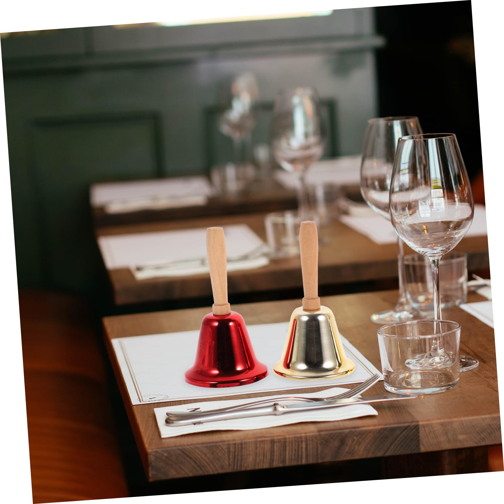 Toyvian 8pezzi Campane Natalizie Campane Decorative Per Feste Di Natale Bar e Scuole Suono e Manico Confortevole Decorazioni Per Eventi Festivi e Atmosfera Natalizia