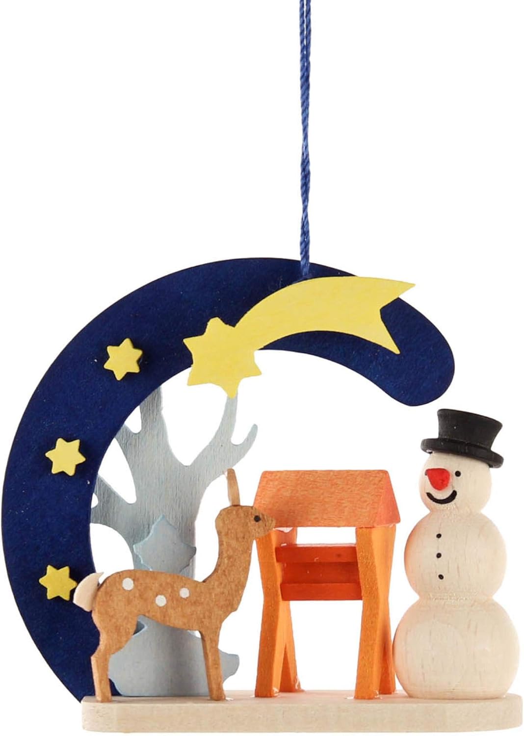 Christmas Tree Decoration Snowman with Deer Height 7 cm