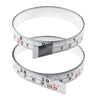 2 Packs 1/2-Inch Self-Adhesive Measuring Tape, 39 Inch or 100cm Peel and Stick Tape Measure, Imperial and Metric Scales, Left-Right Reading Ruler Tape for Workbench, Table Saw, Drafting Table, White