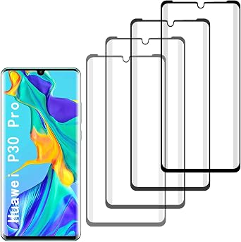 [4 Pack] Tempered Glass Screen Protector for Huawei P30 Pro | Tempered Glass, Scratch Resistant, Easy-Install, Bubble Free, Anti-Fingerprint