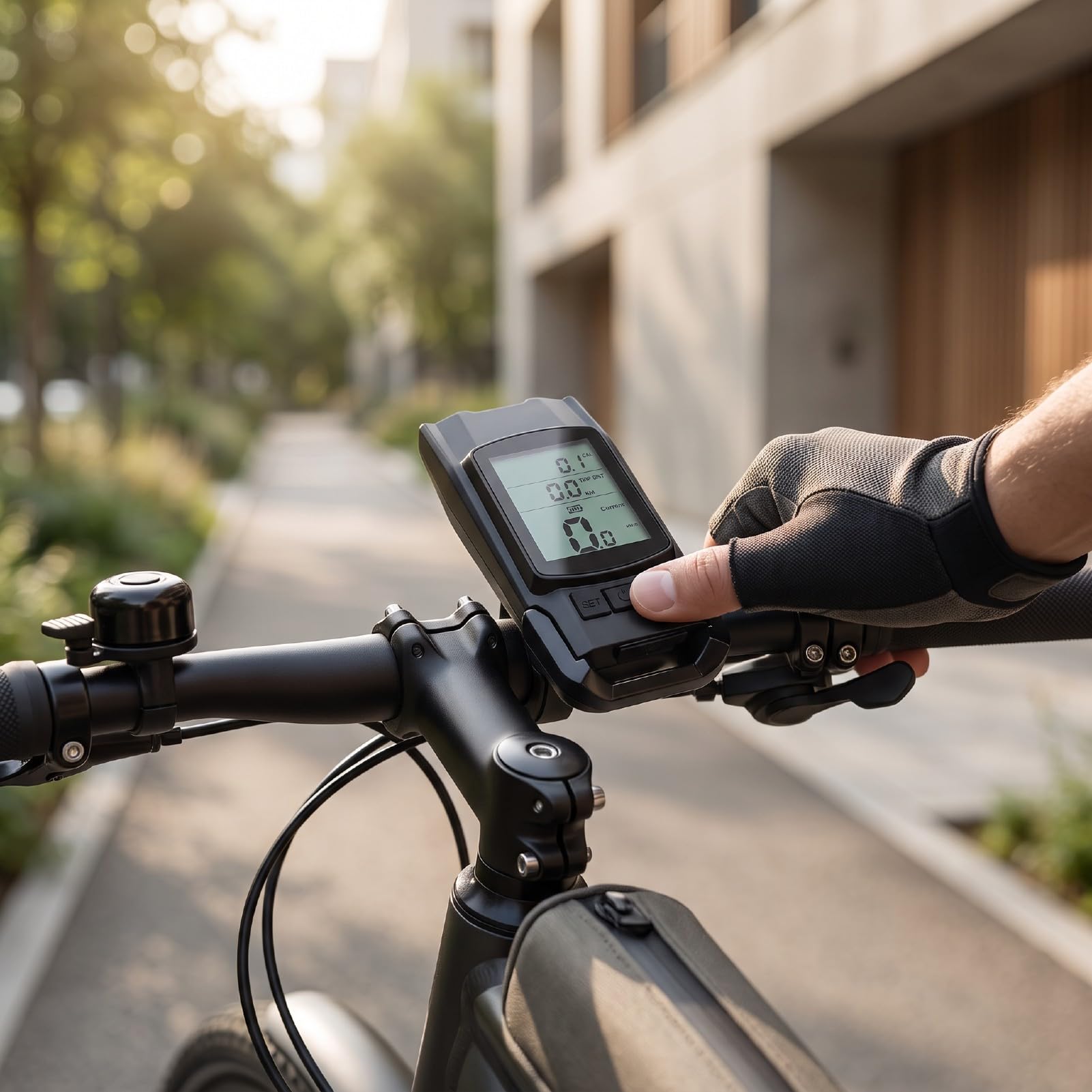 Naroote Compteur Vélo sans Fil 3 en 1 Klaxon Lumière écran