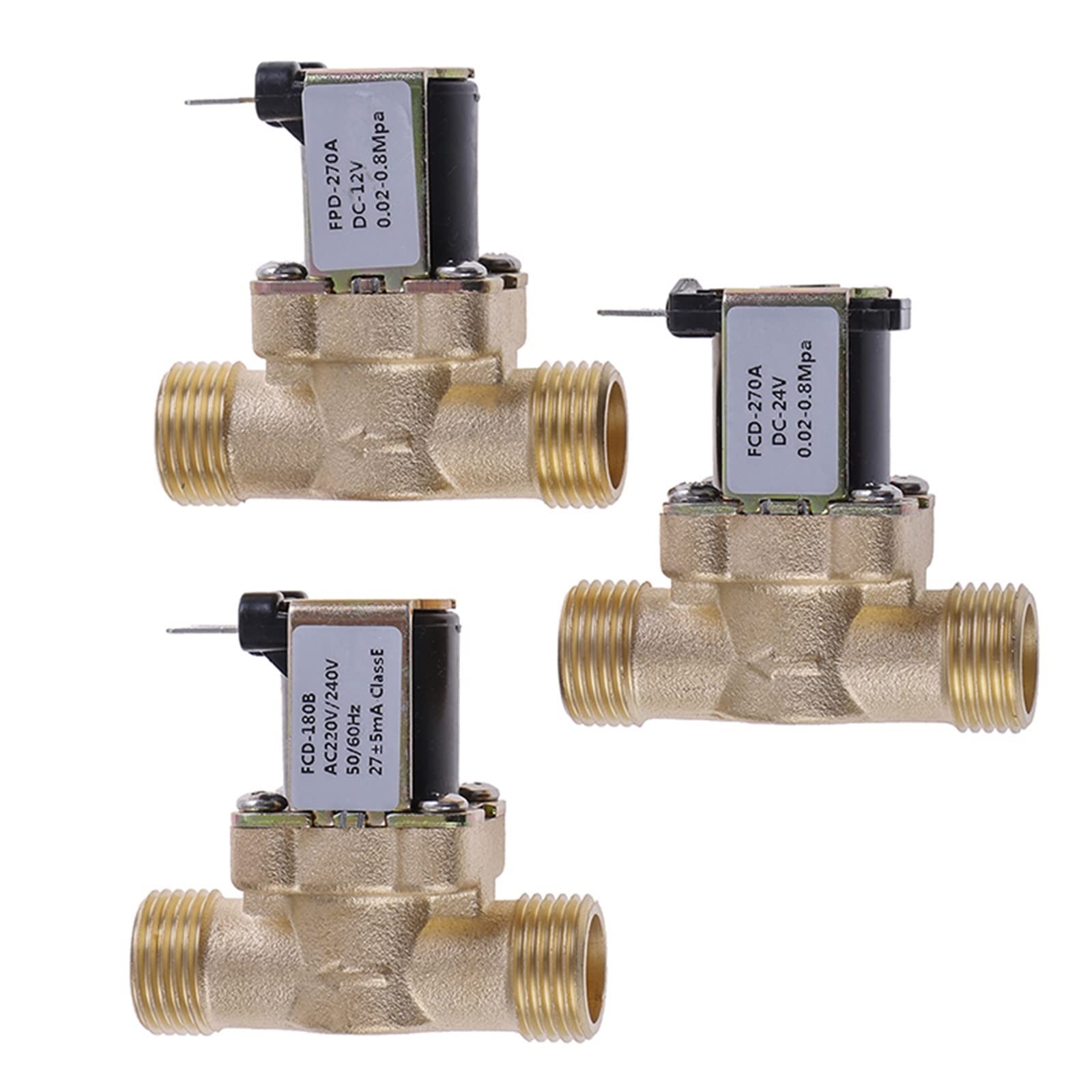 Ieumjnat One Color 1Pc Dc 12V 24V Ac 220V G1/2'' Brass Electric Solenoid Valve Magnetic Normally Closed For Water Control Solar Heater(220 Volt)