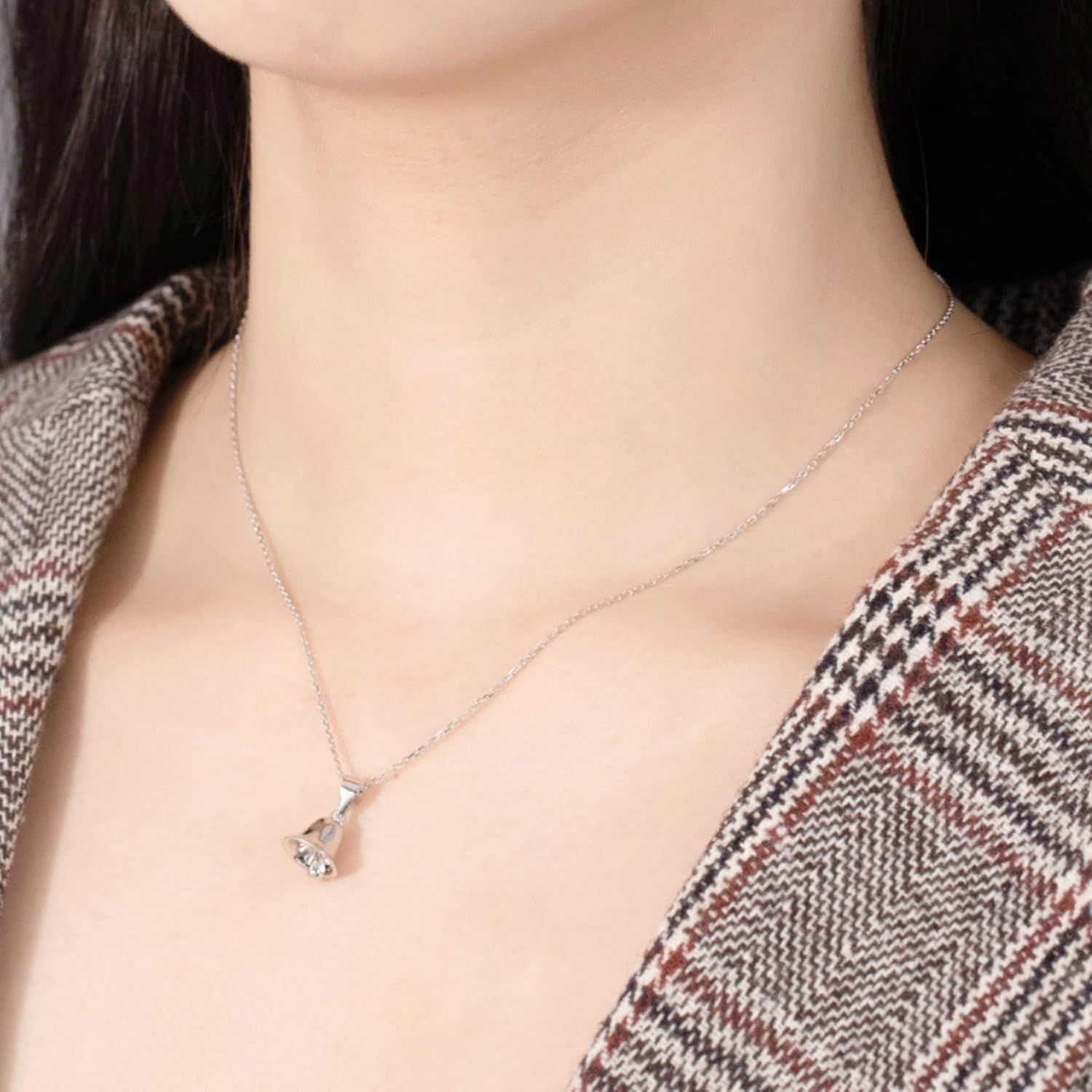 Sterling Silver Shiny 3D Jingle Bell Pendant Charm Belcher Chain Necklace