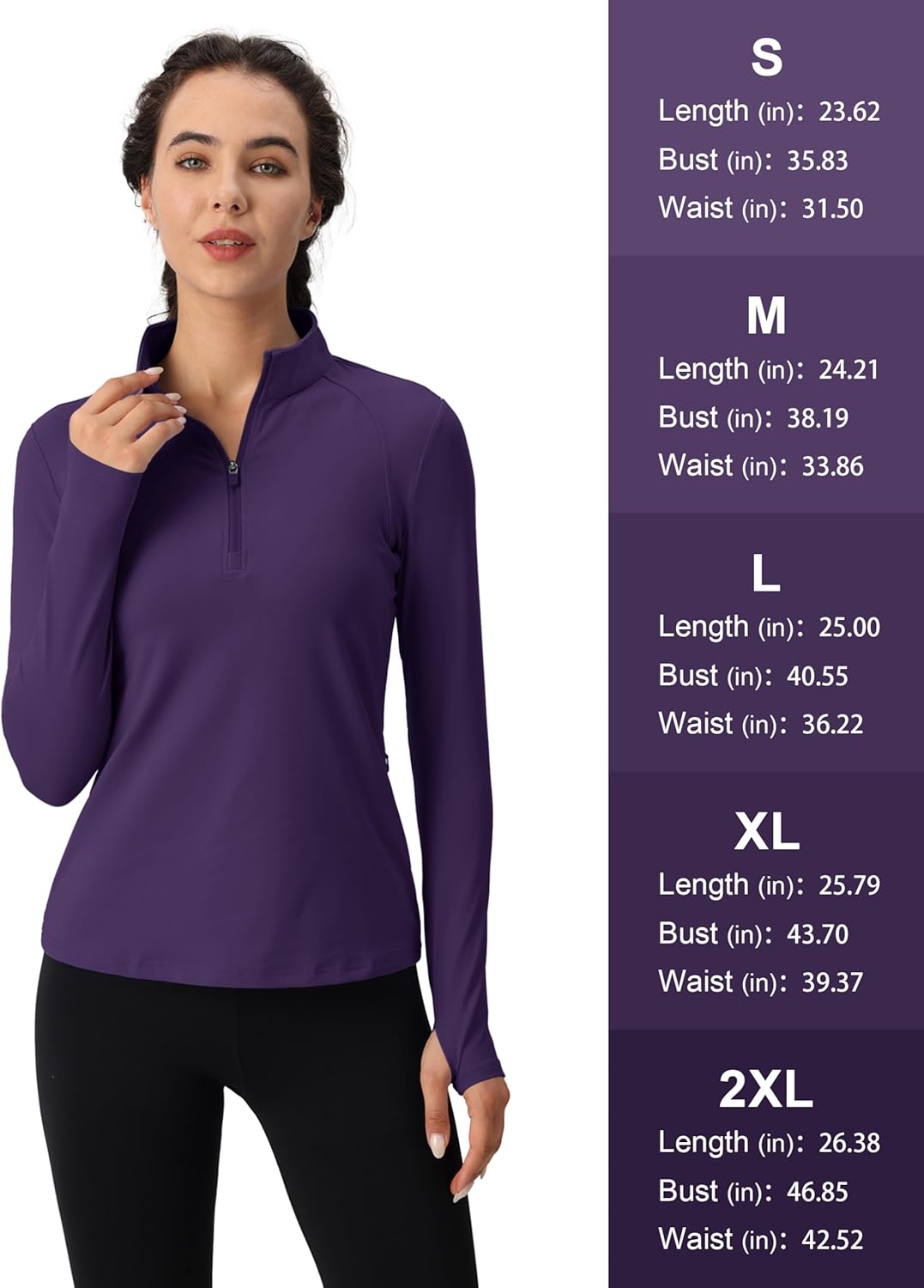 MAGCOMSEN Women's 1/4 Quarter Zip Pullover Thermal Running Shirts Long Sleeve Athletic Warm Tops with Zip Pockets - Image 6
