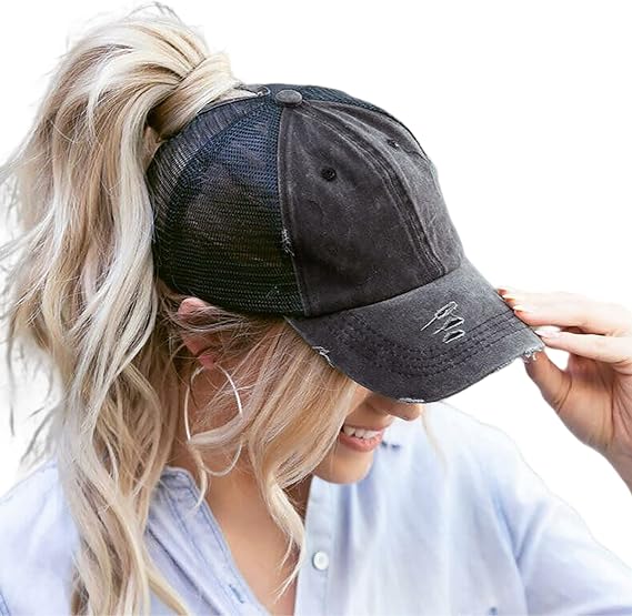 Eohak Distressed Ponytail Hats Baseball 