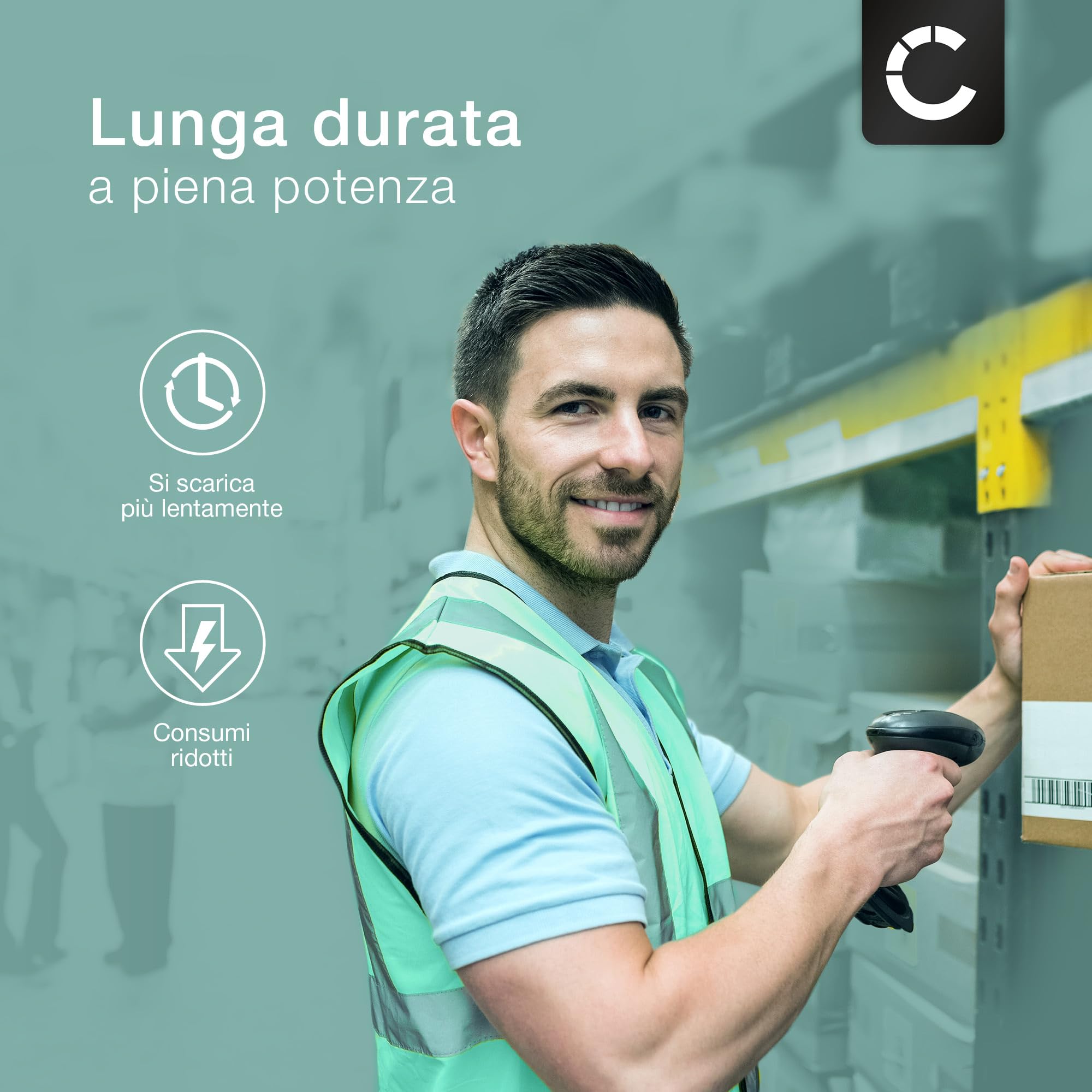 CELLONIC 1x Batteria per Scanner per codici a barra Compatibile con Zebra MC3300, MC3200, MC32N0, BTRY-MC33-52MA-01 – (5200mAh, 3.7V)