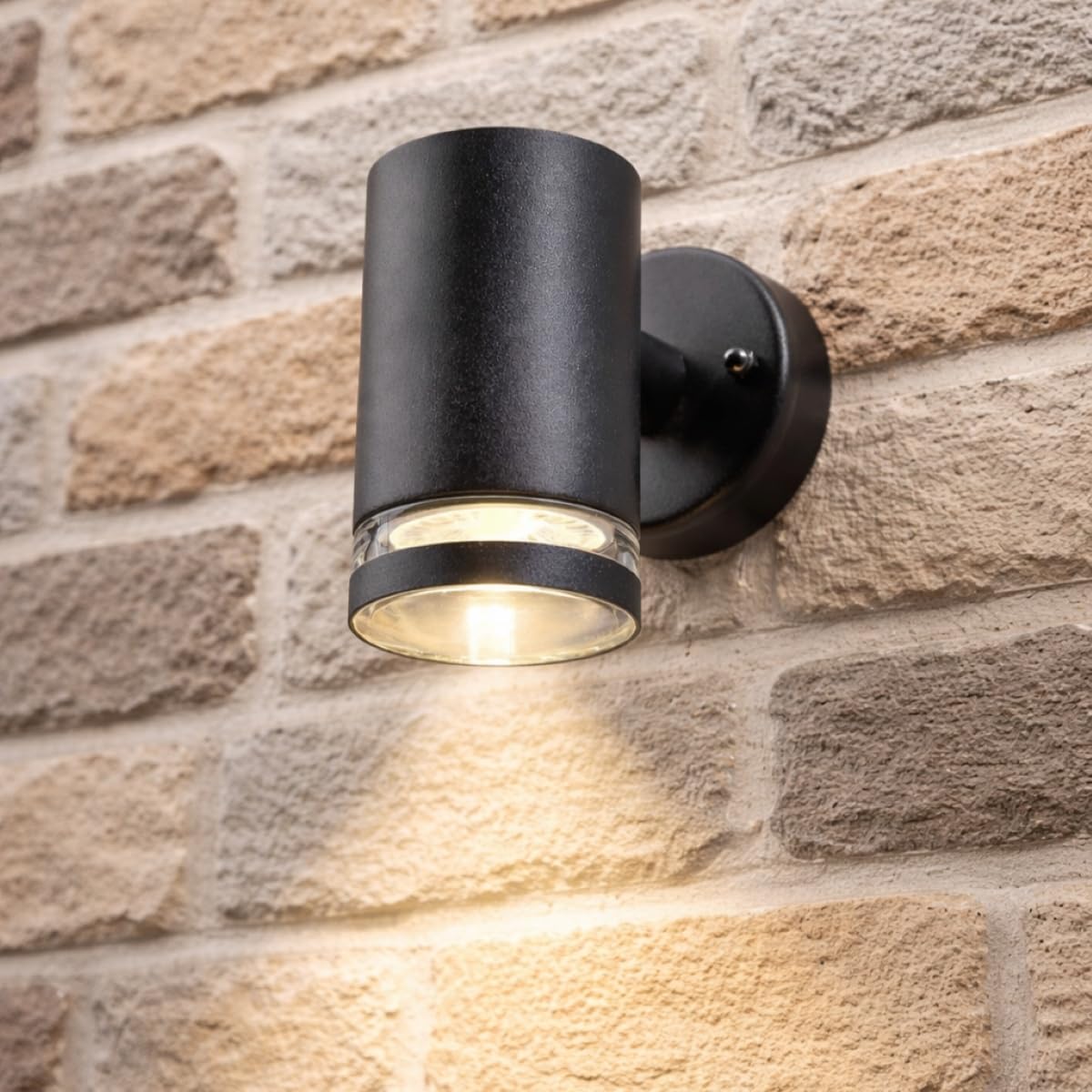 Jennifer Black Outdoor Single Spot Cylinder GU10 Wall Light - CGC Lighting