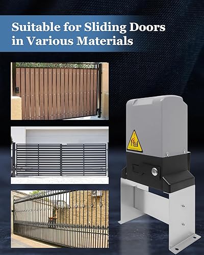 Miniatura 5 de Abridor automático de puerta corredera de 1800 libras con 2 controles remotos, kit de sistema de seguridad de hardware de puerta de control de