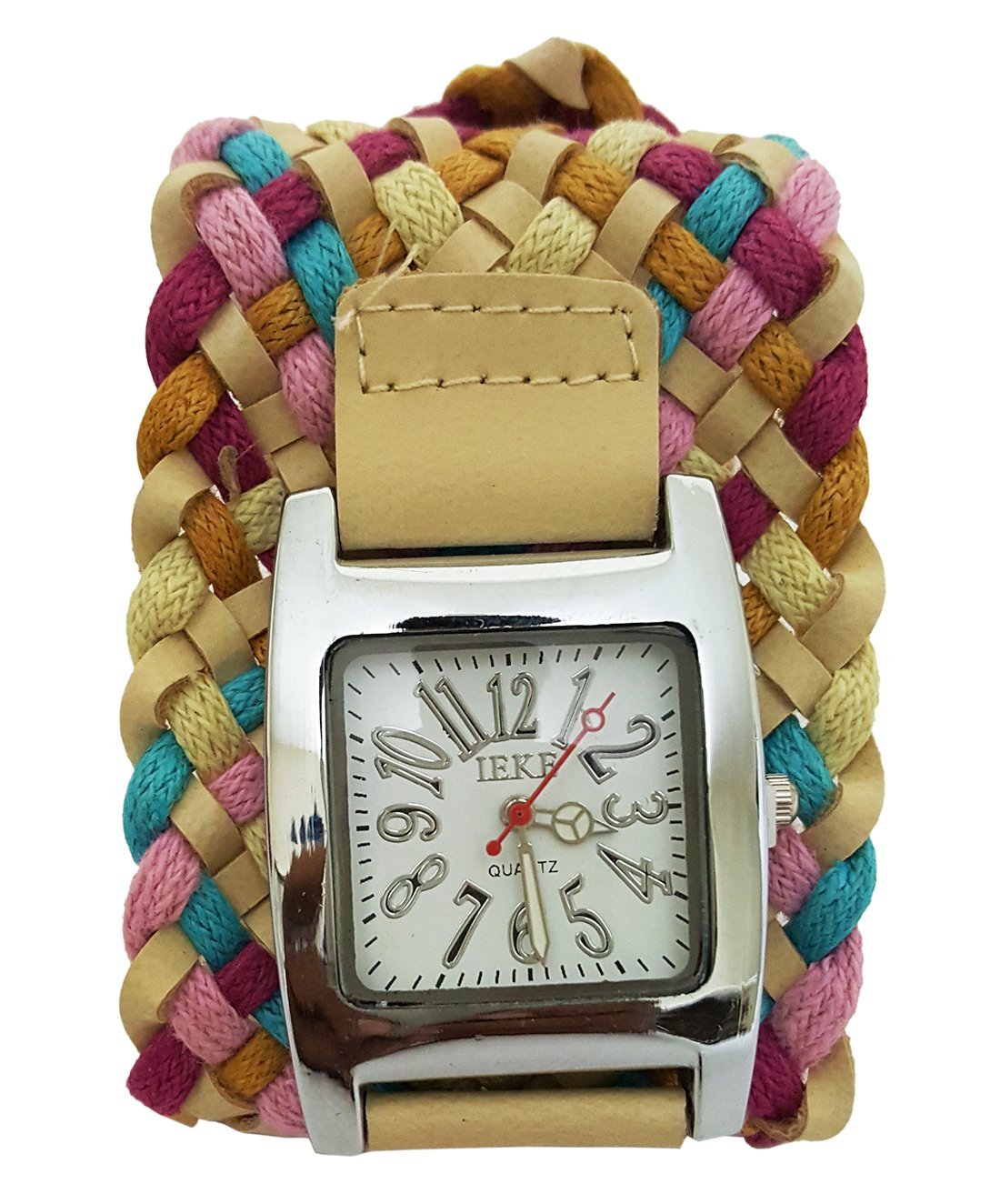 Mehrunnisa Trendy Hand Woven Broad Braided Leather Cord Bracelet Analog Watch for Girls (JWL1023) (B01H0BBNX4) Amazon Price History, Amazon Price Tracker