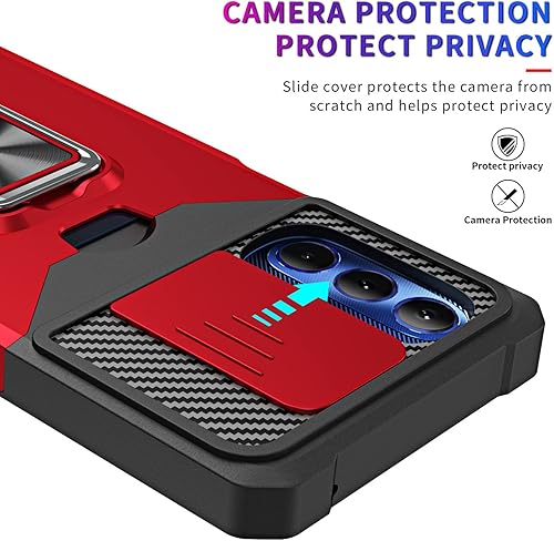 Miniatura 4 de MOOISVS Funda para Moto G Power 5G (2023), funda protectora resistente para teléfono celular con soporte integrado, diapositiva de la cámara y