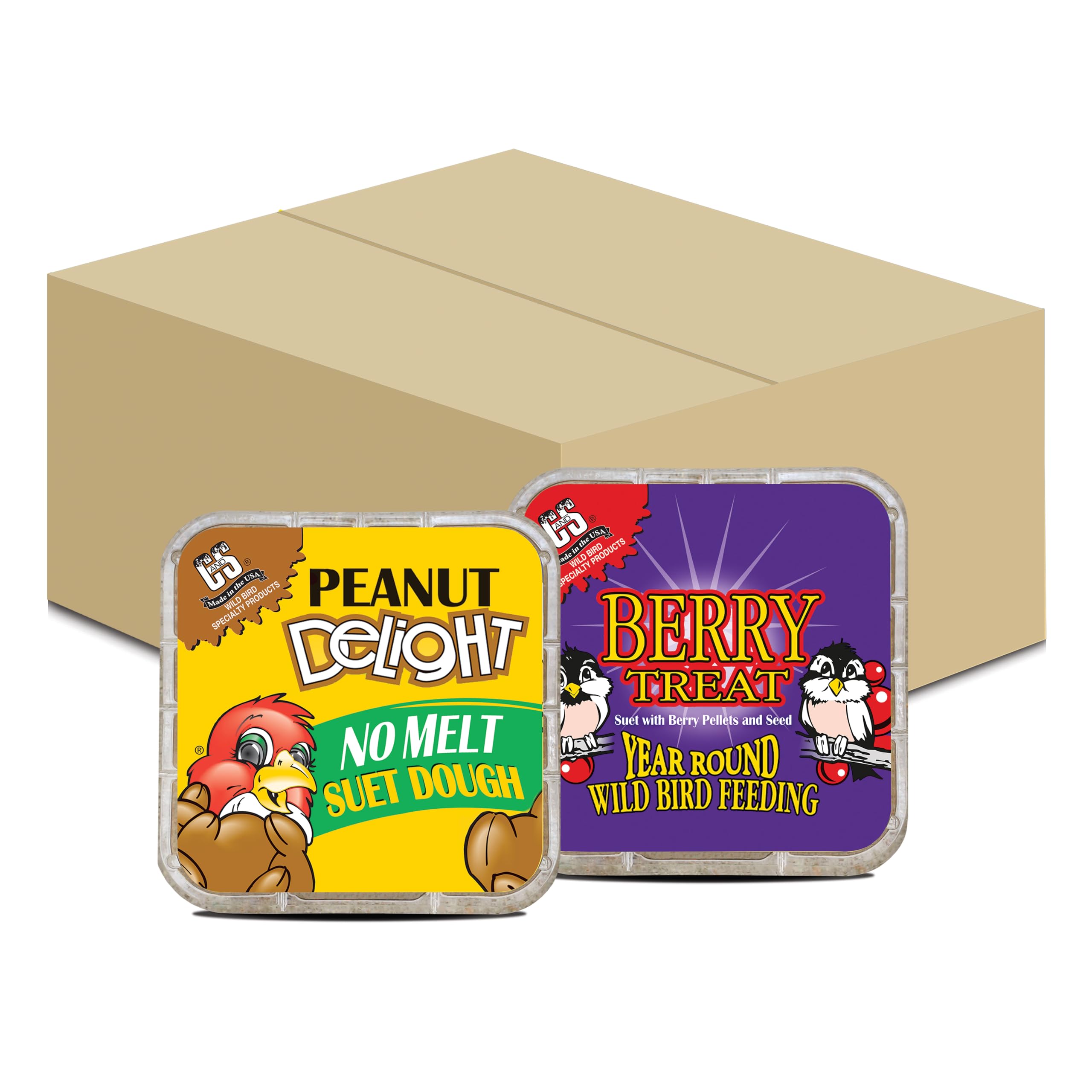 C&S Suet - Juego de 24 pastas para Mantequilla de maní y Berry Treat