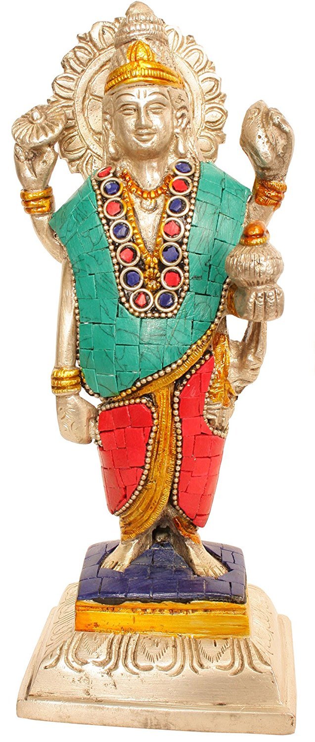 Idol Collections Brass Dhanvantari/Dhanvantri Idol, Height 7.9" I Home Decor
