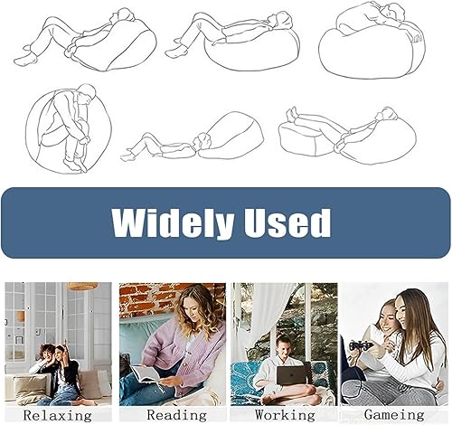 Miniatura 4 de Morbuy Funda para silla puff para niños y adultos (sin relleno), funda suave para sofá cama, lavable, de gran tamaño, para sala de estar (33.6 x