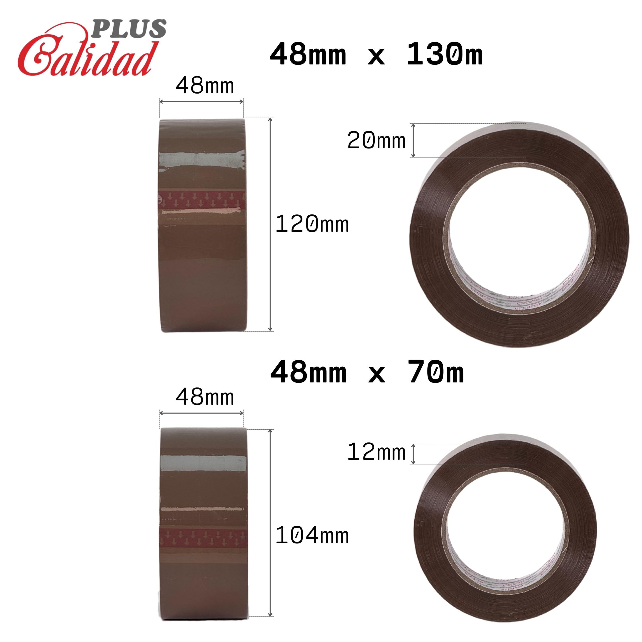 Cinta Adhesiva 48mm x 130m Marrón para Embalaje de Sobres y Cajas de Cartón de Envíos y Mudanzas. Precinto para Paquetes Seguros, Fuertes y Resistentes (24 Rollos Marrón)
