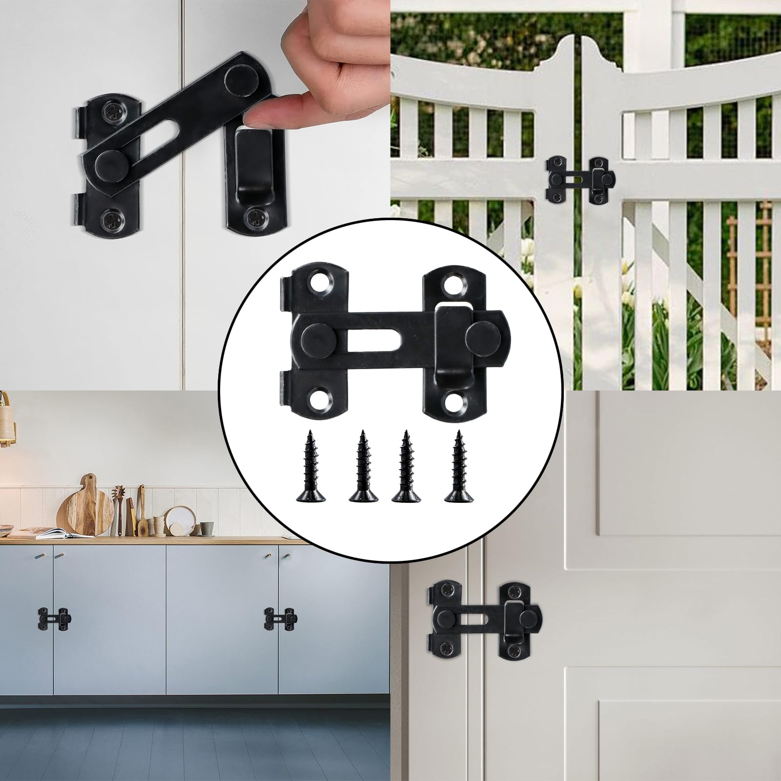 Chiavistello Per Porta In Acciaio Inox WENRENMK - 100x70x20 Mm, Con Viti, Per Porte Scorrevoli, Giardini E Interni - Foto 6