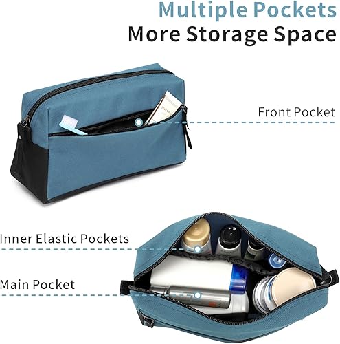 Miniatura 41 de BuyAgain Neceser de aseo personal, neceser de viaje, bolsa de baño, impermeable, kit de maquillaje cosmético para hombres o mujeres, Azul, Bolsa