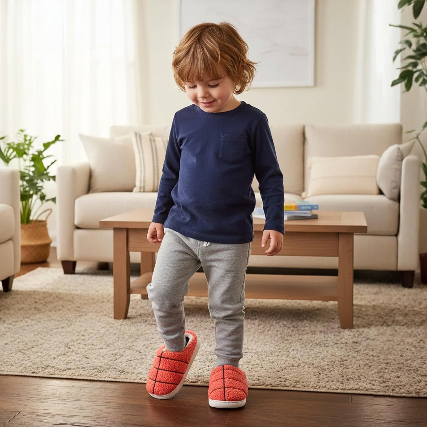 Kids Slippers Boys Girls Warm Winter House Slippers Fuzzy Soft Plush Bedroom Non-Slip Memory Foam Home Shoes - Image 6