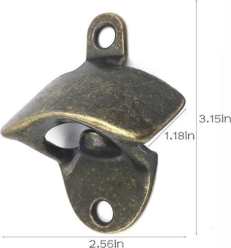 Miniatura 5 de Abrebotellas de montaje en pared, paquete de 2 abridores de botellas de cerveza estilo rústico vintage por Latomex