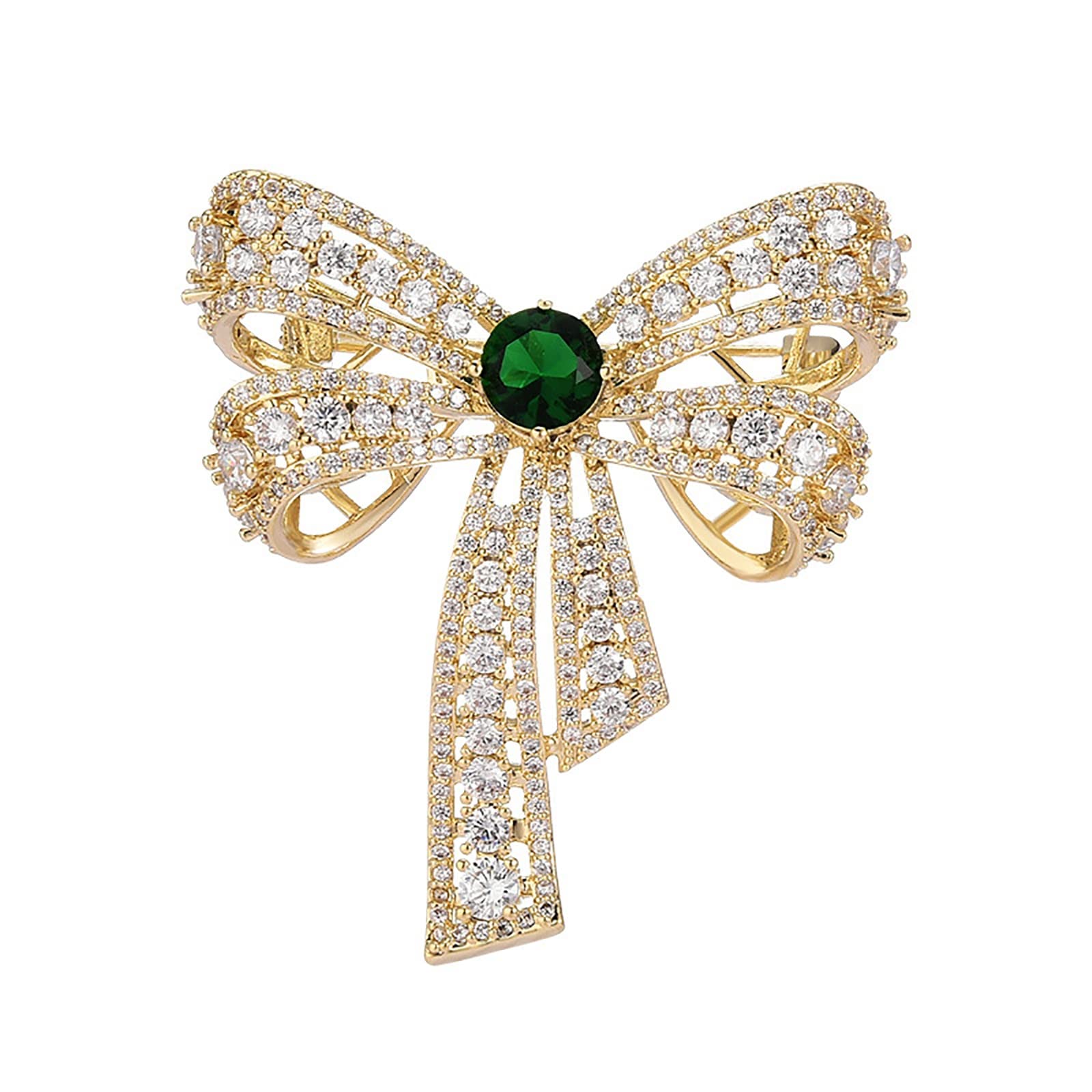 Einfache Schleife Brosche Zirkonia Corsage Kleidung Mantel Zubehör
