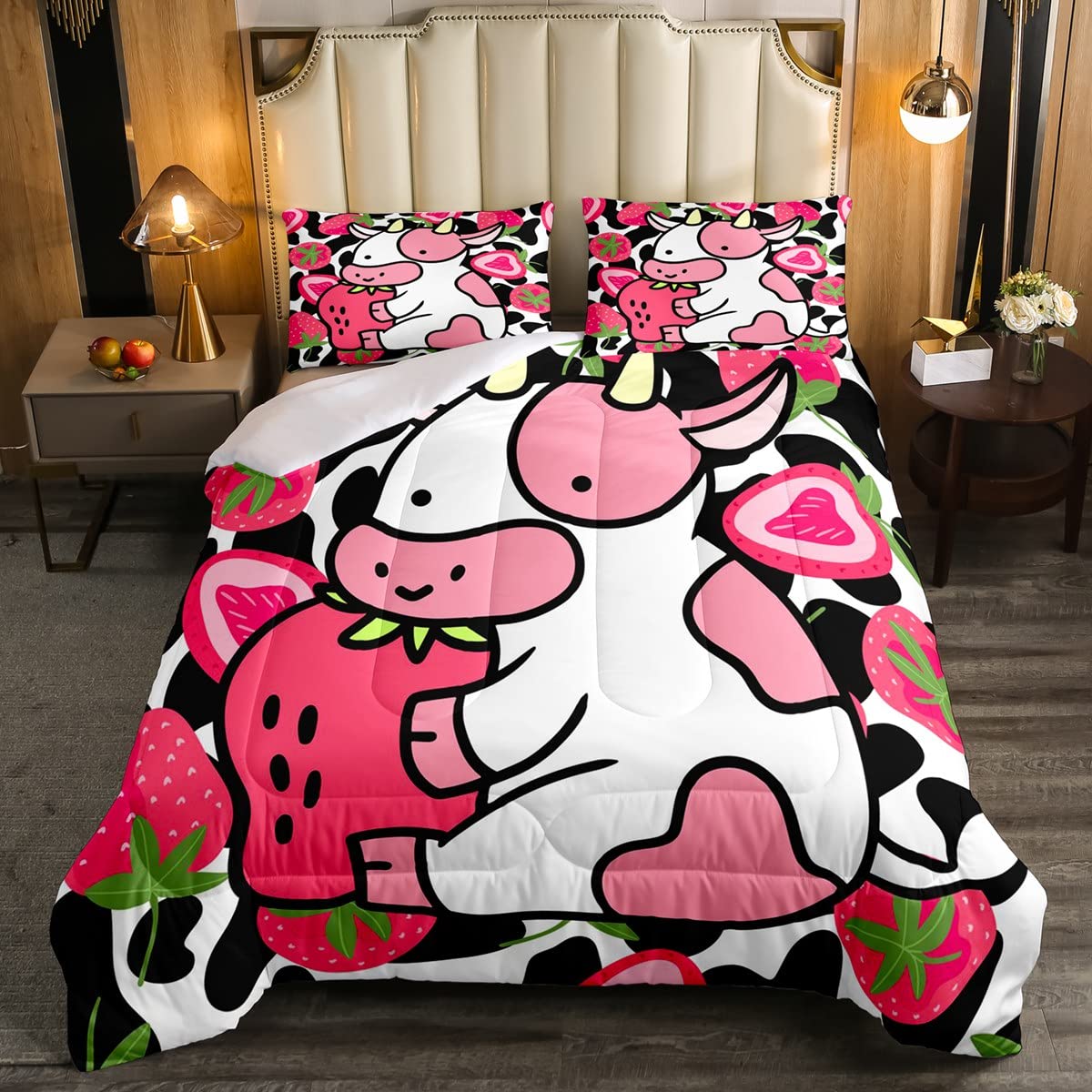 strawberry cow comforter