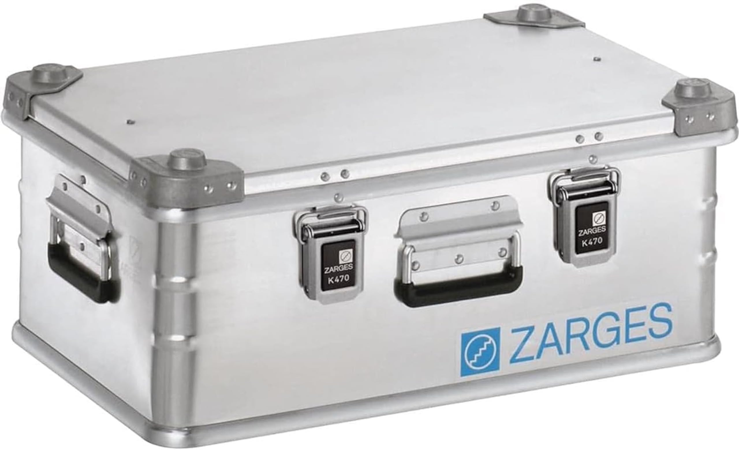 ZARGES - Caisse Aluminium K470 - Boîte Stockage & Transport Universelle - 600x400x250 mm - Aluminium Naturel - Poignées De Transport - Étanche & Durable