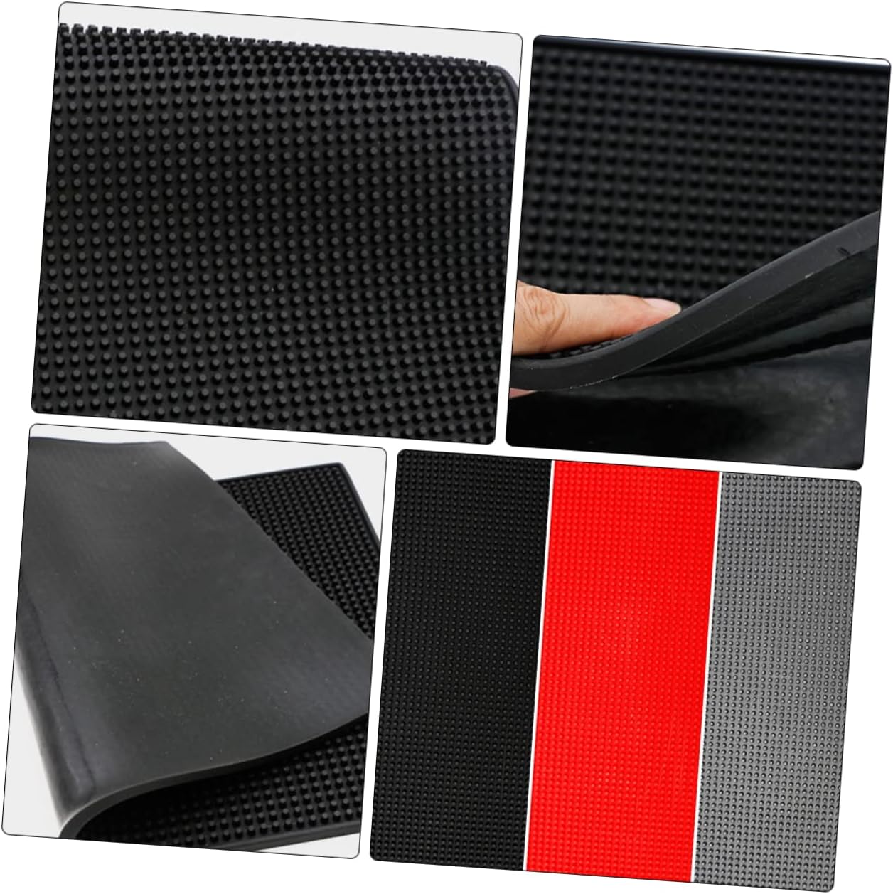 WOONEKY Anti-Skid Mat for Hairdressing Tools Durable Hair Salon Cushion with Thermal Insulation Easy to Clean Storage Pad for Barbershop and Home Use Black