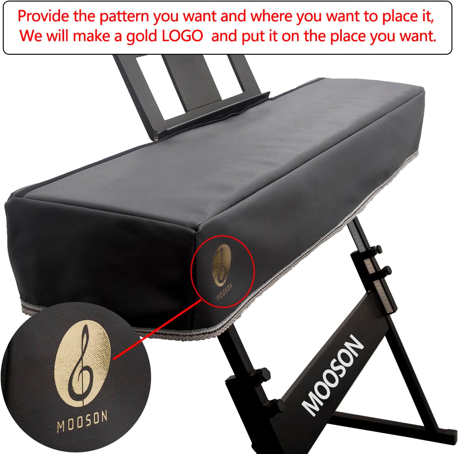Custom Keyboard Piano Cover Digital Piano Dust Covers Luxury Soft and Premium Surface Thickening Electronic Organ Covering Keyboard Update Cover，Sizes and styles can be customized (Black)