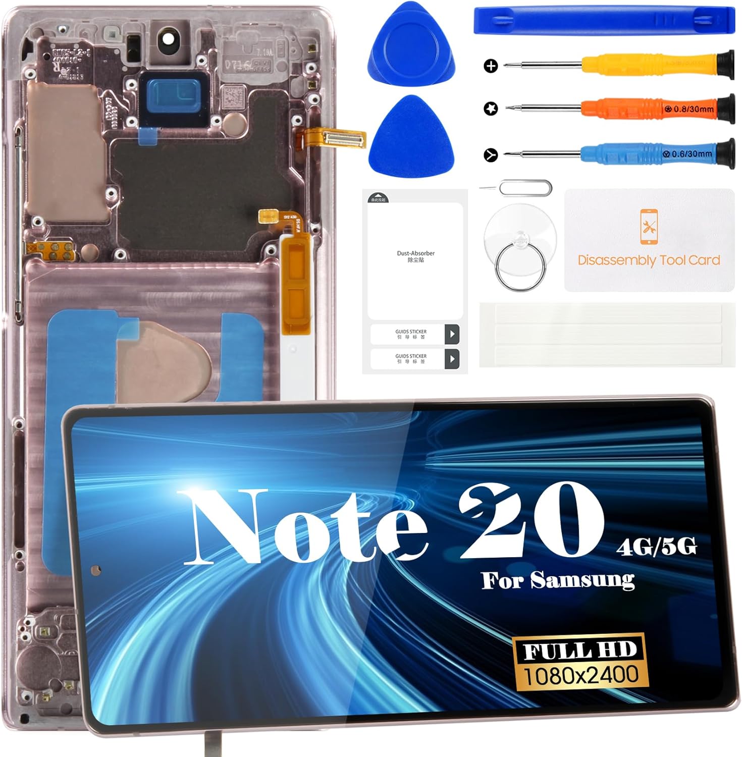 Incell for Samsung Note 20 Ultra 4g Screen Replacement for Samsung Galaxy Note 20 Ultra 5g LCD Screen Kits SM-N986U Digitizer Repair Touch Display Assembly with Frame (Mystic Bronze, Gold)
