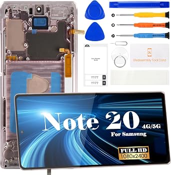 Incell for Samsung Note 20 Ultra 4g Screen Replacement for Samsung Galaxy Note 20 Ultra 5g LCD Screen Kits SM-N986U Digitizer Repair Touch Display Assembly with Frame Mystic Bronze, Gold