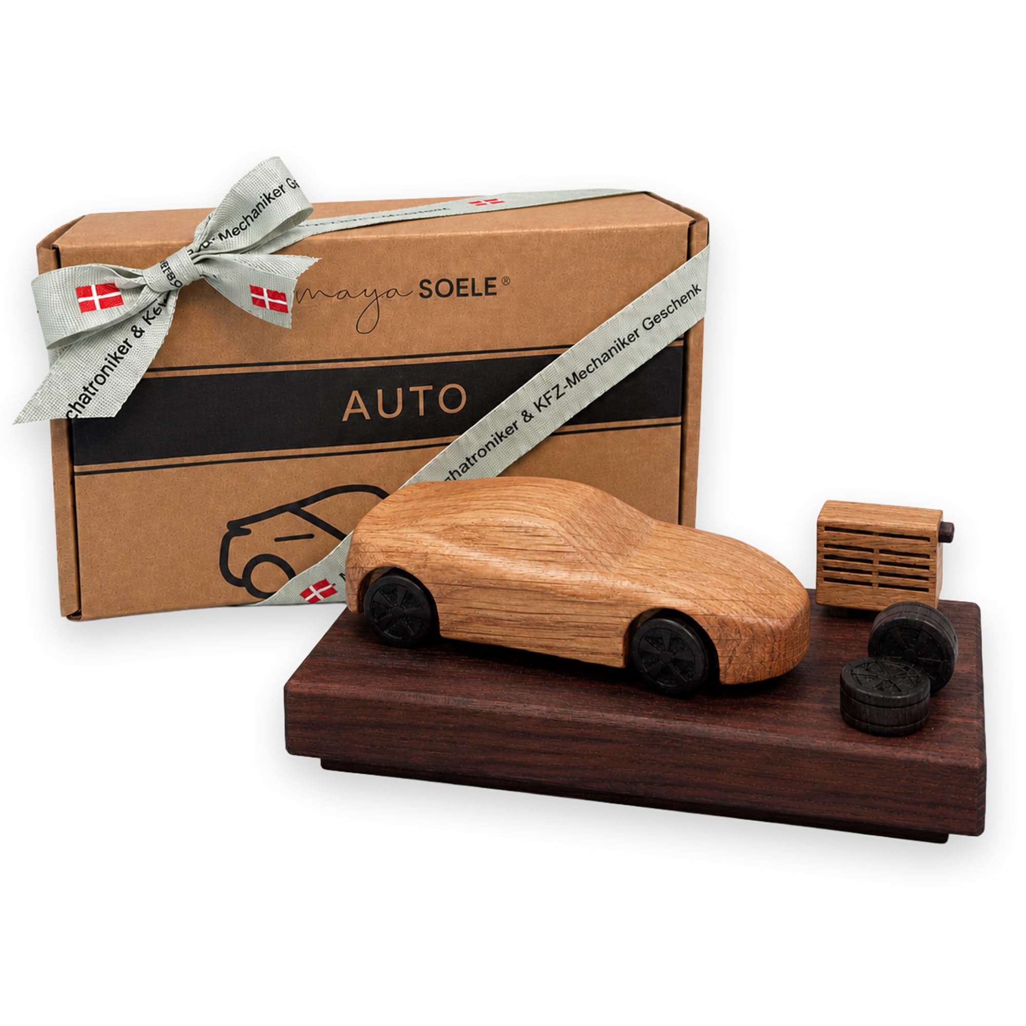 KFZ-Mechaniker Geschenk - Personalisierbare Auto-Figur aus FSC-Massivholz
