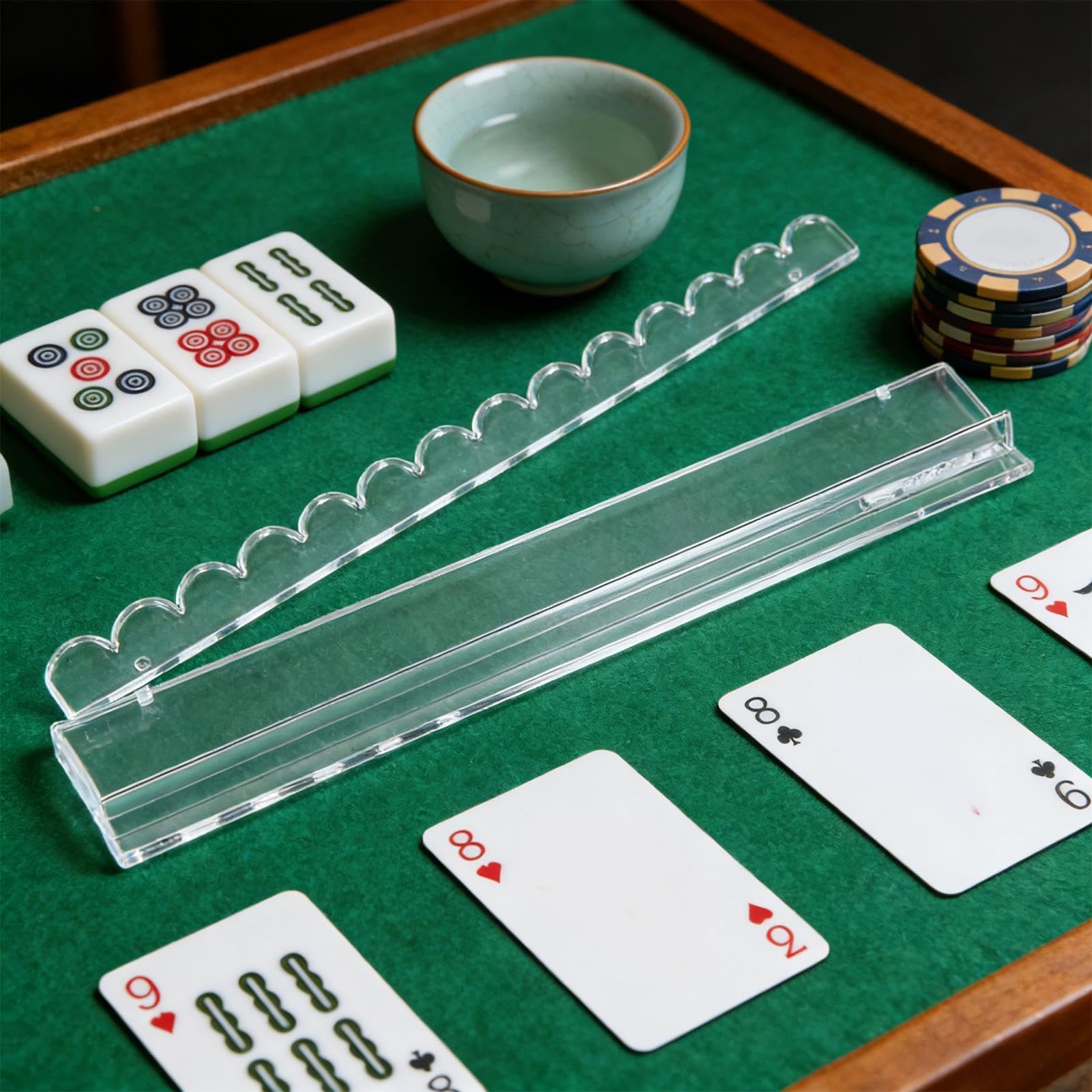 Porta Tessere Mahjong In Acrilico Supporto In Acrilico Portatile | Rastrelliere Da Mahjong Americano Da 50,8 cm Per Adulti Donne Uomini Giocatori Feste Serate Viaggi Casa Club