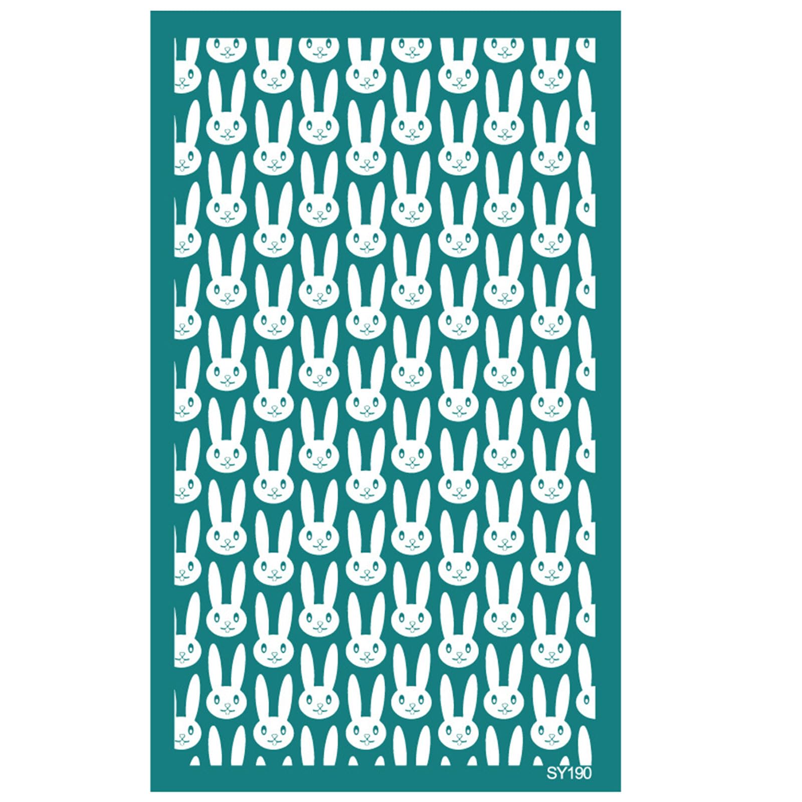 Jazuaiao Rabbits Eggshell Silk Screen Stencils 6.3x4Inch Washable Silkscreen Print Stencils for Clay Earrings Jewelry Making Transfer