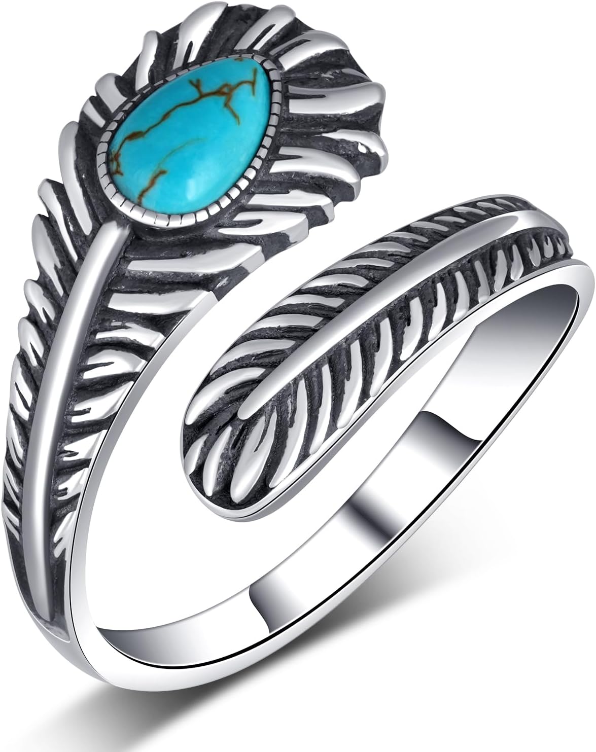 Genuine Turquoise Thumb Rings for Women 925 Sterling Silver Turquoise Spoon Ring Vintage Western Nature Gemstone Turquoise Jewelry for Women