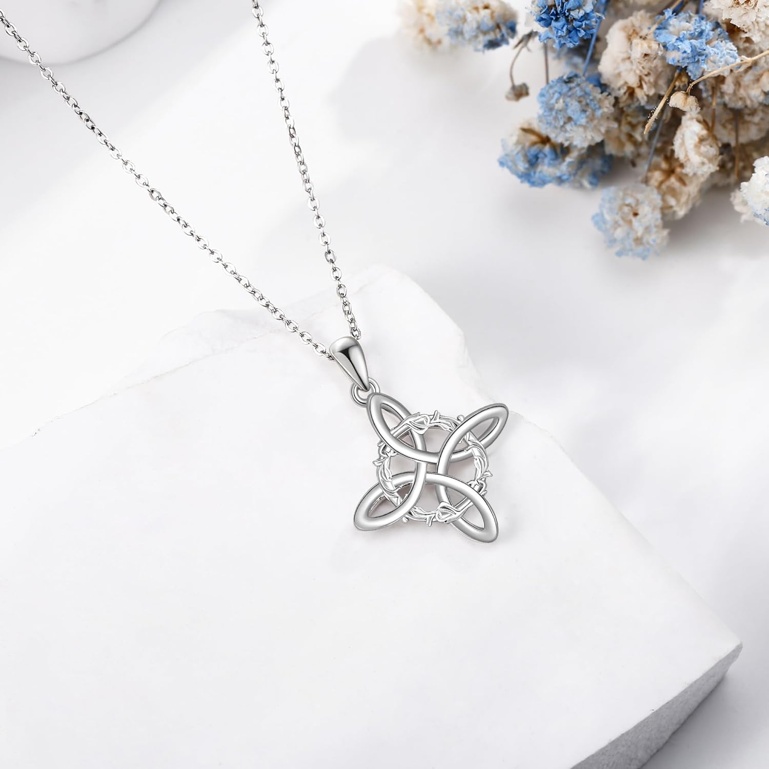 Witch Knot Nudo De Bruja Necklace 925 Sterling Silver Witch Knot Pendant Jewelry Gifts for Women - Image 3