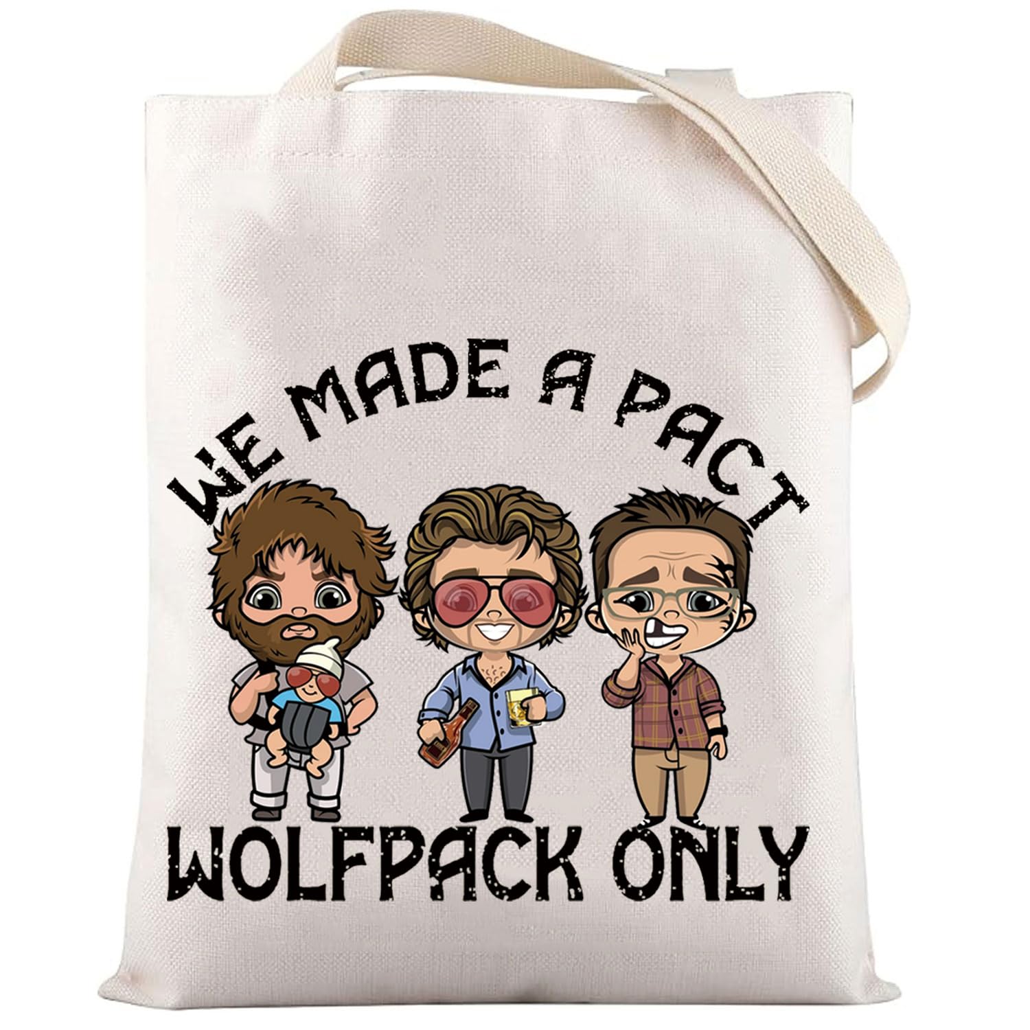 LEVLO Funny Hangover Cosmetic Makeup Bag Phil & Stu & Alan Fans Gift We Made a Pact Wolf Pack Only Hangover Toiletry Bag Hangover Movie Merch
