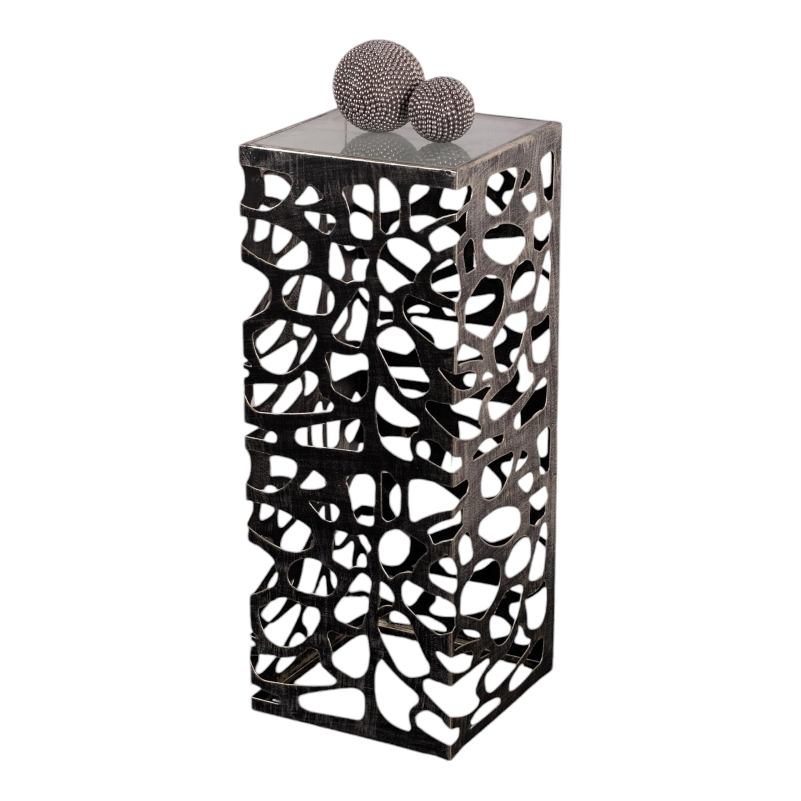 Colonne en métal argenté Enza 70 cm pour sublimer votre salon